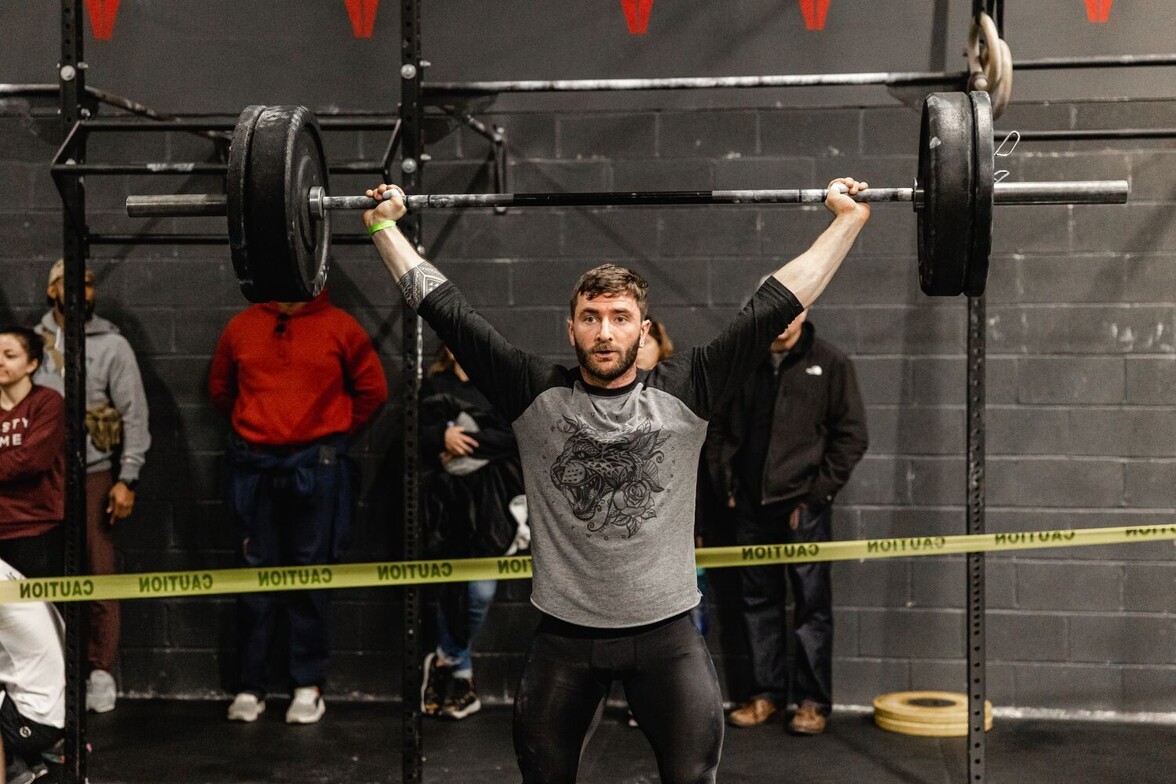 CrossFit athlete performing a snatch.