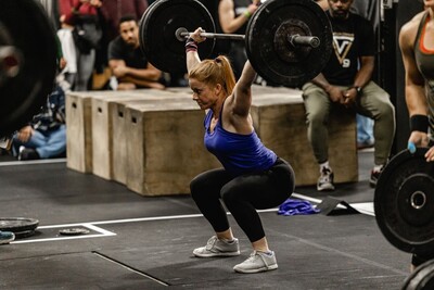 CrossFit athlete performing a snatch.